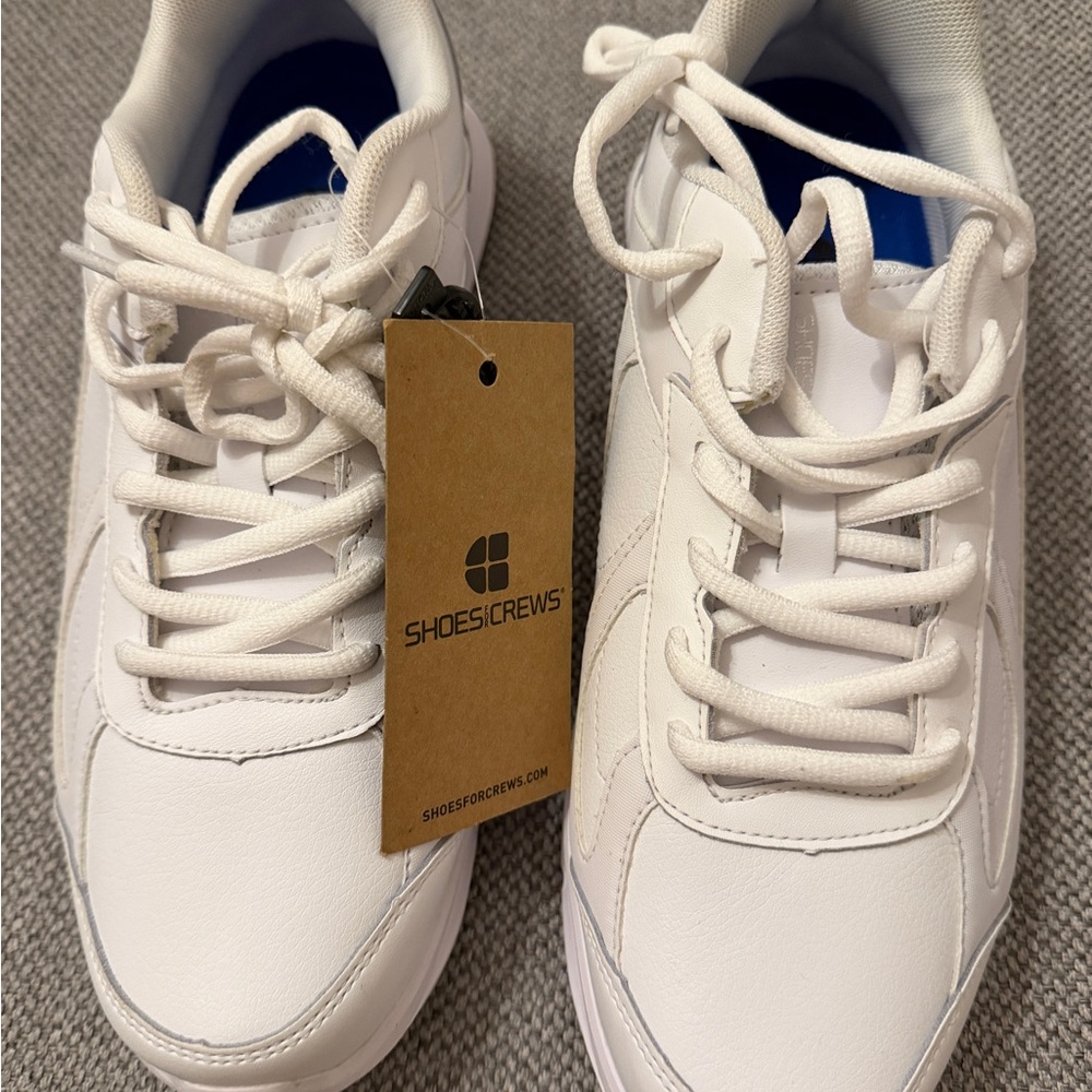 Shoes For Crews Classic White Lace-Up Work Sneakers